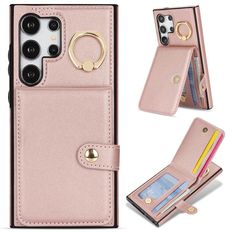 Kickstand Wallet Phone case Shockproof Cover with Ring Holder for Samsung Galaxy S24/S25 Edge/S26 Ultra/A56 5G