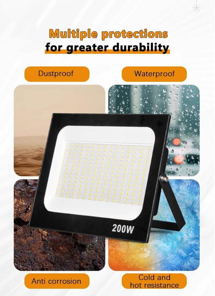 AC220V 10W 20W 30W 50W 100W 200W IP66 Wodoodporna lampa ścieżkowa zewnętrzna Reflektor LED Reflektor zewnętrzny Ogród Weranda Dziedziniec Lampa
