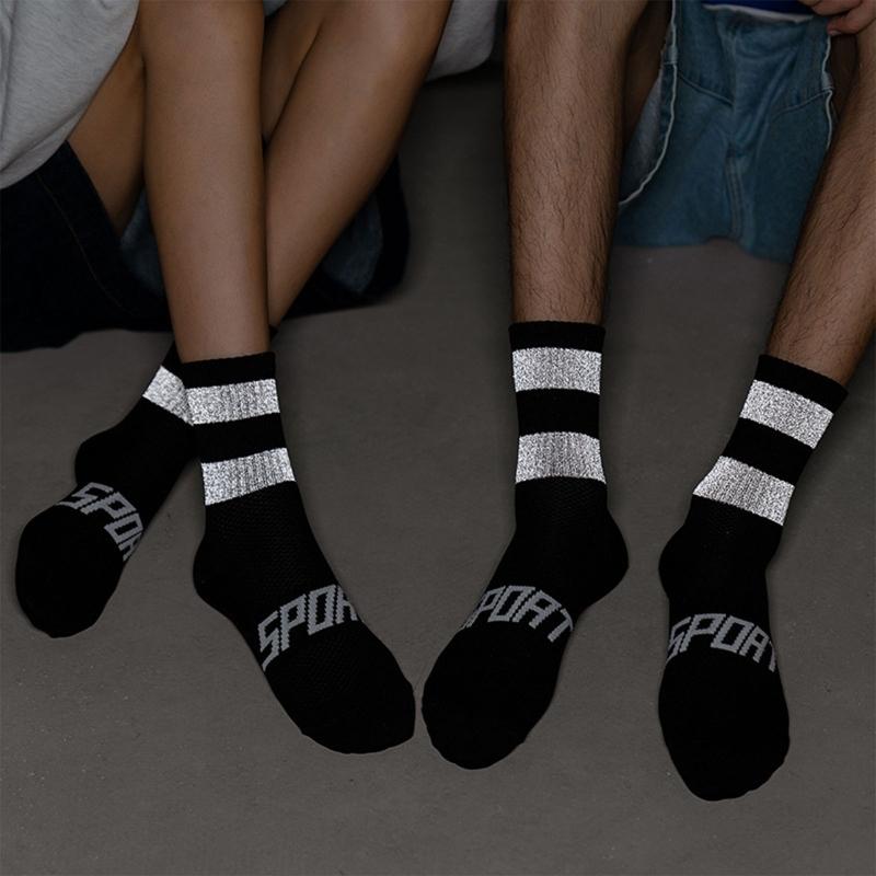 Cycling Socks Reflective Socks Cycling Bicycle Socks Men Novelty Night Cycling Reflective Socks Bike Football Sport Sock