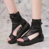 Ladies Summer Roman Shoes New casual high top sandals Fashion Thick soled Fish Mouth Shoes Tall slope cool boots Mujer Zapatos