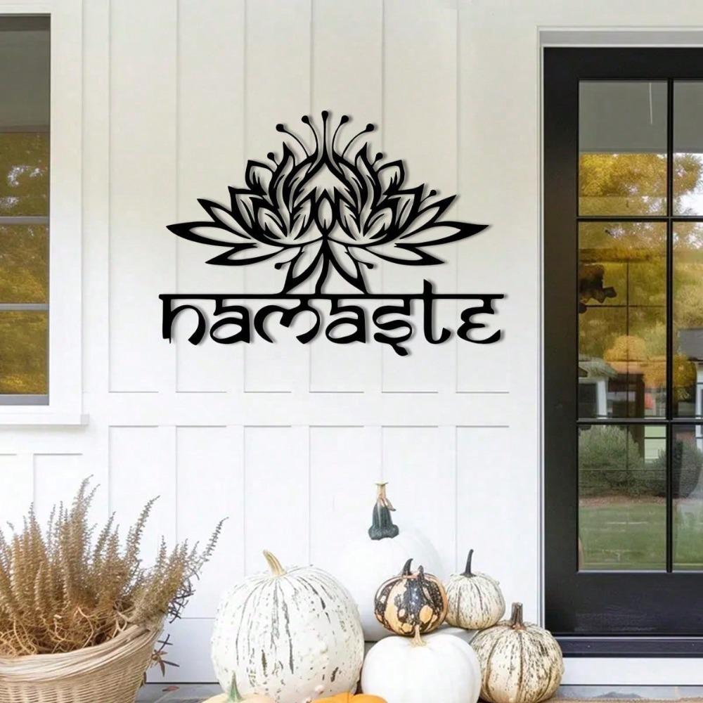 

1 шт. Лотос Металлическое настенное искусство, Молящиеся руки, Цветы лотоса, Текст, Йога, Медитация, Чакра, Лотос Металлическое настенное искусство, Декор для стен студии йоги TY7252 разноцветный