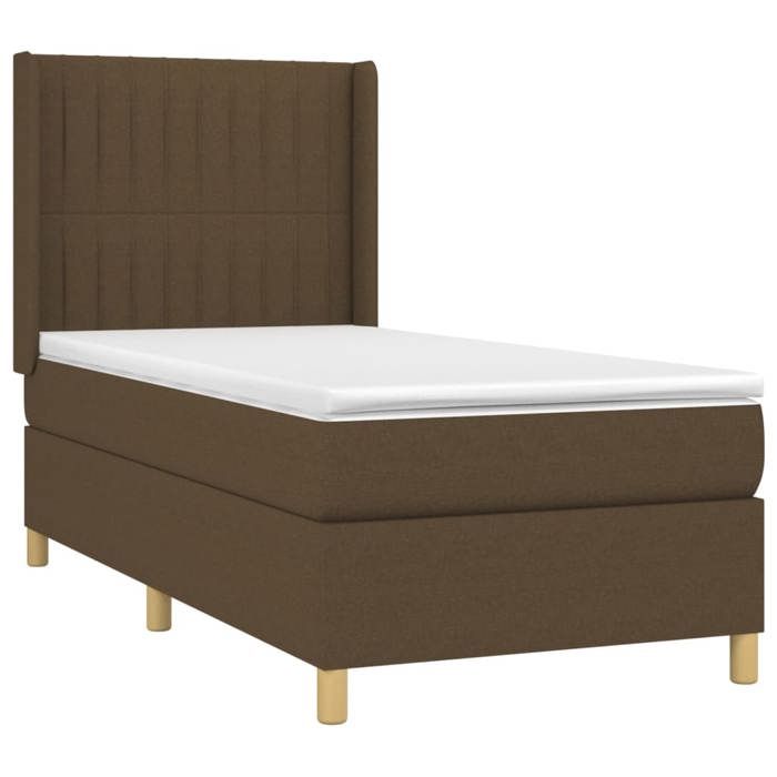 Maison Exclusive - Sommier à lattes de lit avec matelas Marron foncé 100x200 cm