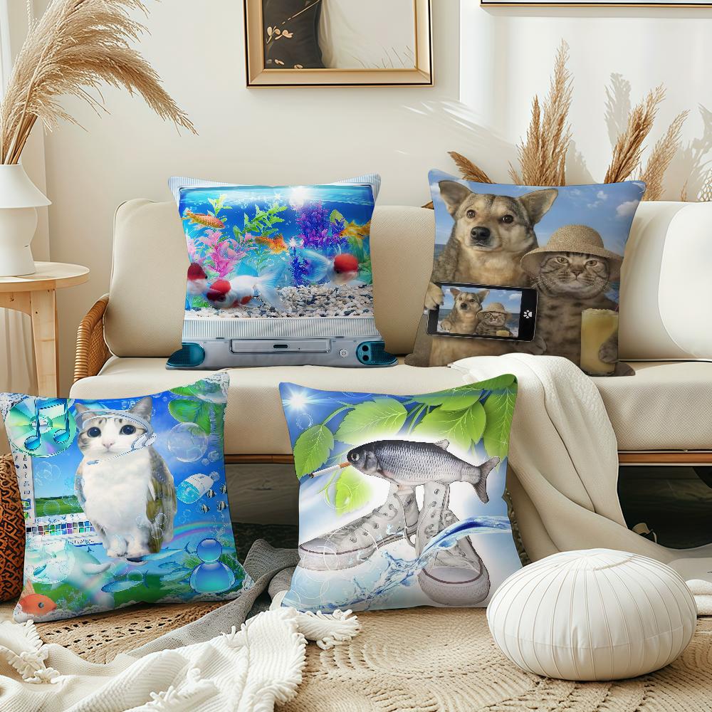 Fantastic cat Funny cushion cover Best Home Office Coffee Pillow Sofa Printing Decoration Room Shop Car Nordic Simplicity Hit