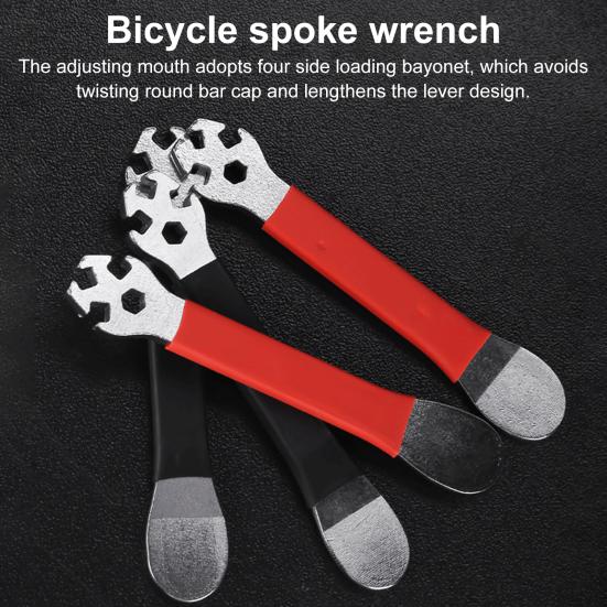 Bike Spoke Wrench Heavy Duty Non-slip Silicone Handle Cycling Road Mountain Bicycle Spoke Spanner Repair Maintenance Tool Bike Accessories