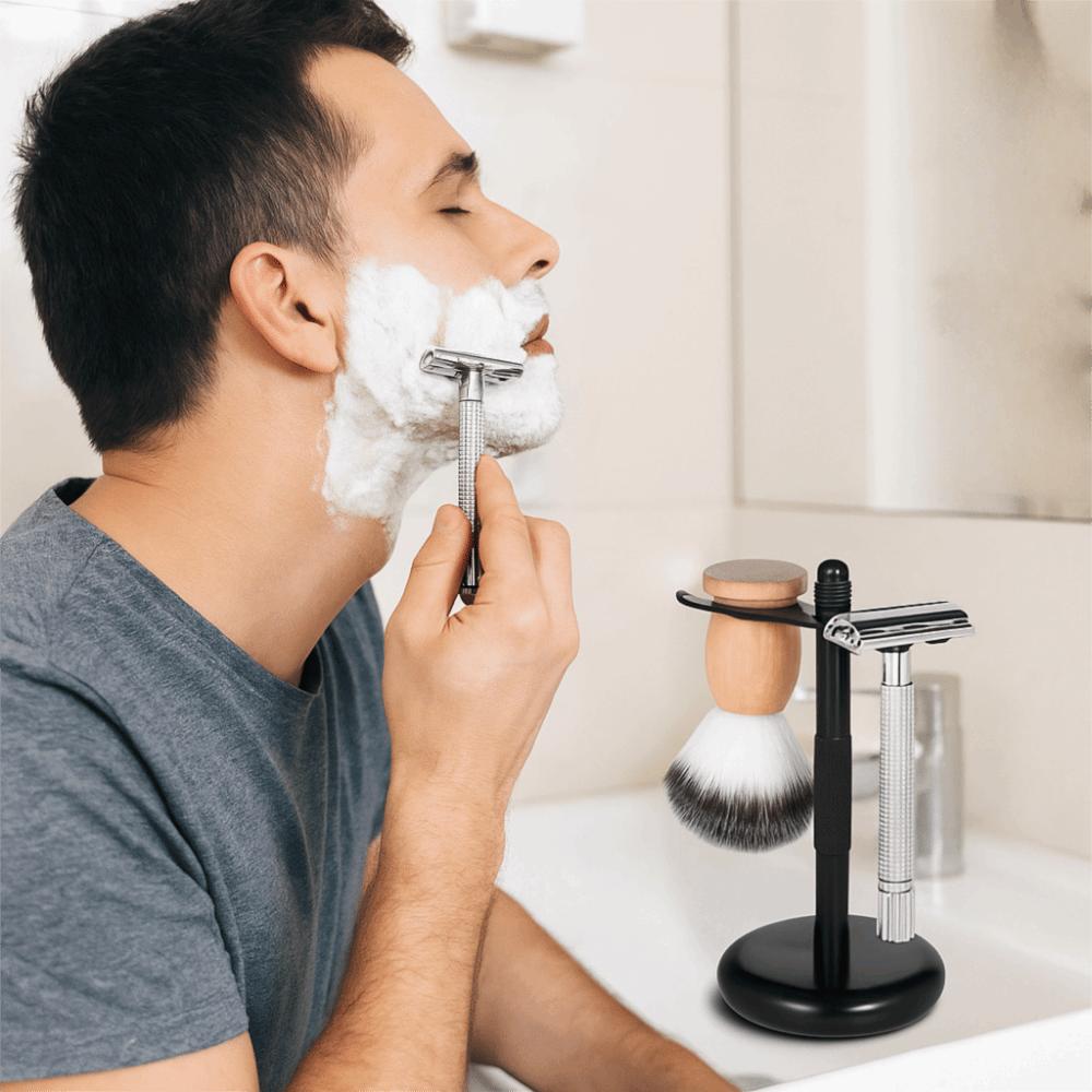 Zinc Zinc Alloy Construction Shaving Brush Stand Chrome Finish Razor Storage Bracket Men Shaving