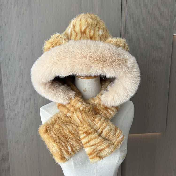 

Мультяшный плюшевый милый шарф женский теплый с тигровым узором защита от холода защита ушей шапка шарф студенческий универсальный набор из двух предметов One size печати тигр