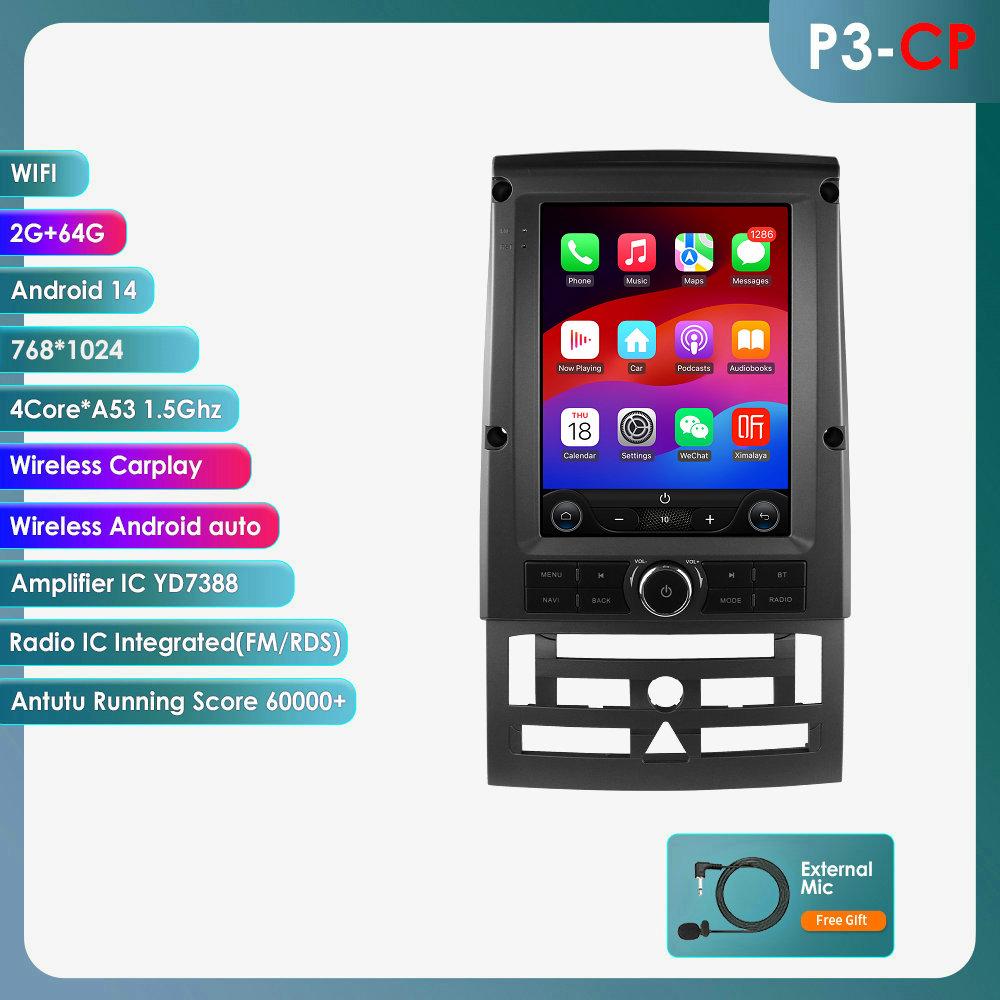 2din Android Car Radio for Peugeot 407 2004 - 2011 6115 GPS Car Intelligent 360Cam Wireless Carplay 9.7inch Vertical Screen WIFI