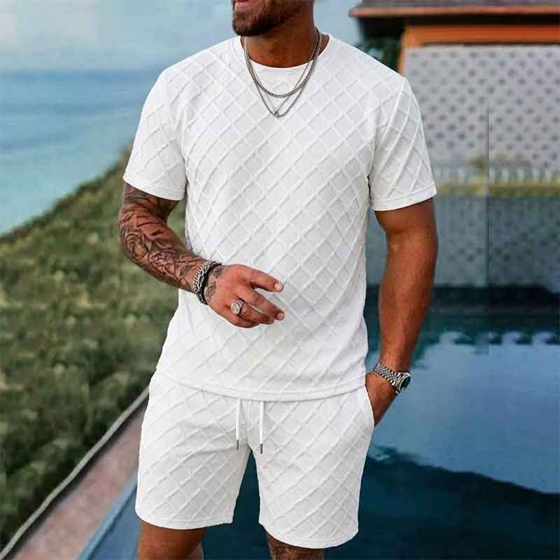 Men's Short Sleeved Set Versatile Casual Sports Two-piece Set