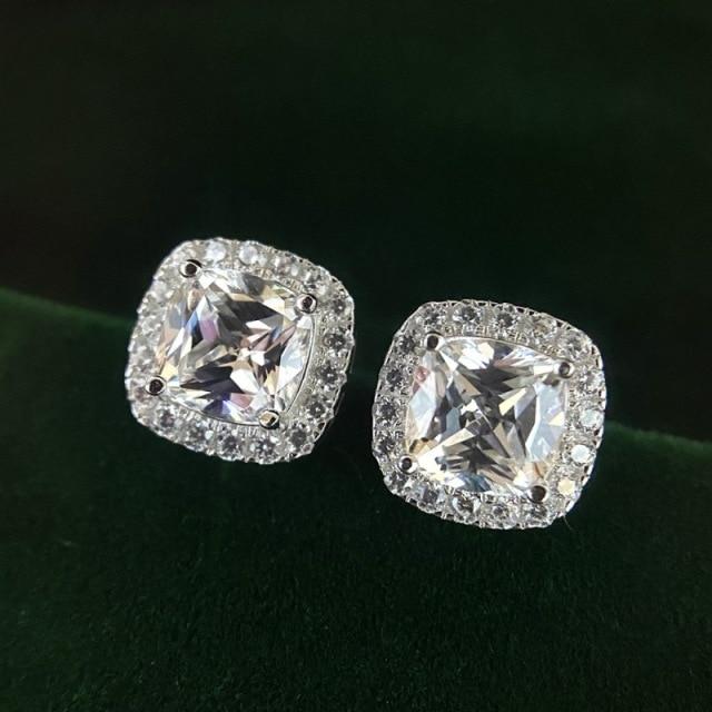 

Серьги из стерлингового серебра S925, роскошные серьги-гвоздики с бриллиантами для женщин, свадебные помолвочные женские серьги, подарки на День святого Валентина