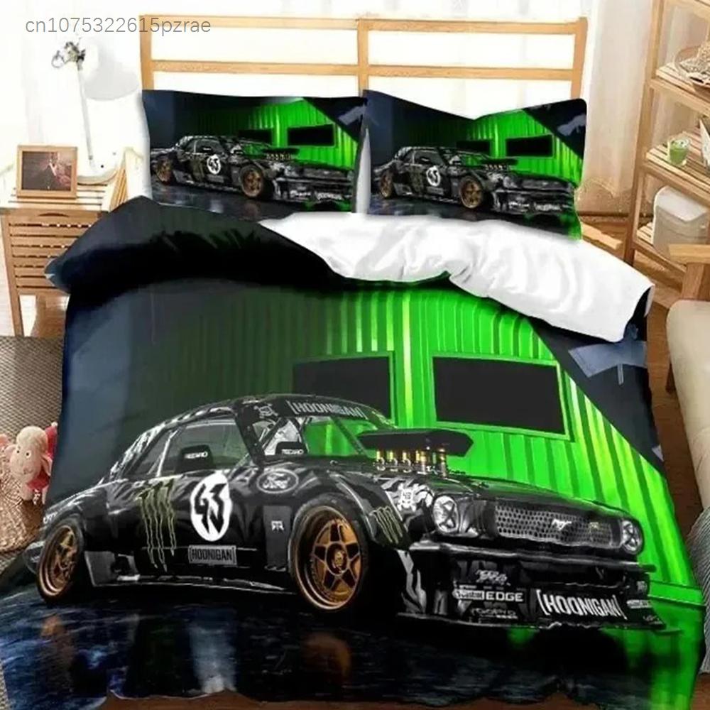 Drift Cars Cool Racing Car Bedding Set Single Twin Full Queen King Size Bed Set Adult Boys Bedroom 3D Print Men Boys Gift
