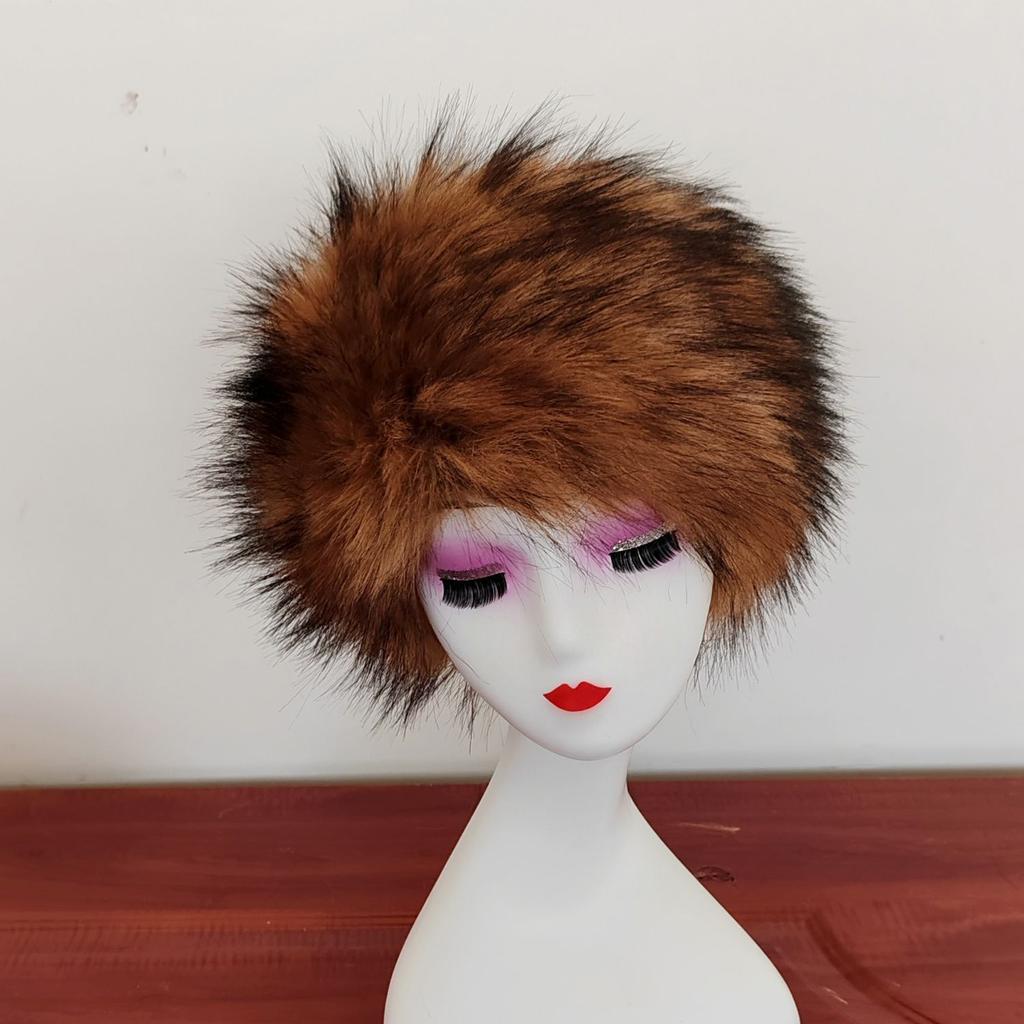 Fall and Winter Fur-like Fur Hat Empty Top Hair Accessory Ring Thickenedheattechpopular Photo Hat