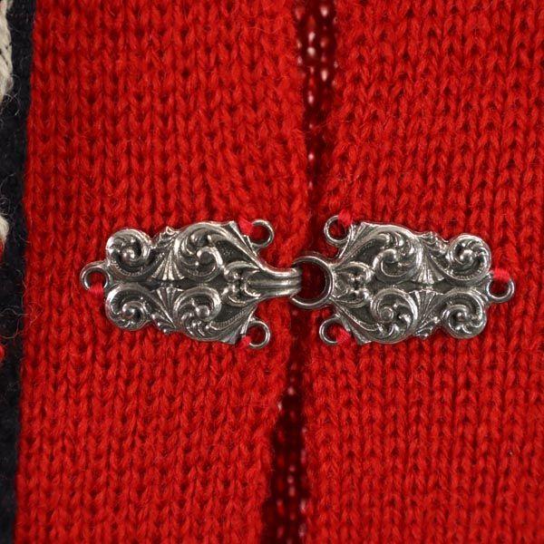 FJORD FASHION 80s vintage wool Tyrol Long sleeve Metal Hook Knit cardigan Women Used