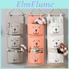 Pockets Mounted 3 Cute Wall Storage Bag Closet Organizer Clothes Hanging Storage Bag Children Room Pouch Home Decor