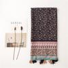 Luxury Retro Bohemian Floral Women Viscose Scarf Designer Shawl Cotton Linen Feeling Tassel Pashmina Muslim Hijab Wrap