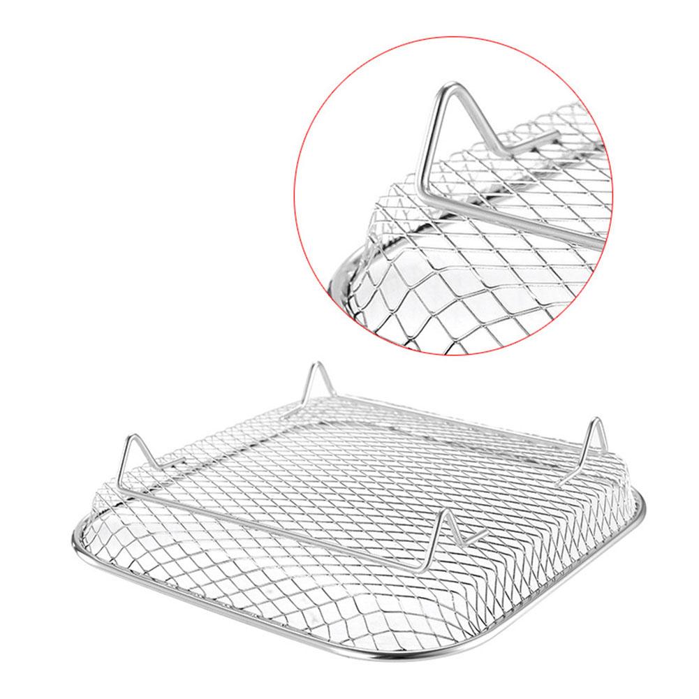 Stainless Steel 3 Layer Dehydrator Rack Set for Air Fryers with Silicone Feet and Oil Brush for Convenient Cooking