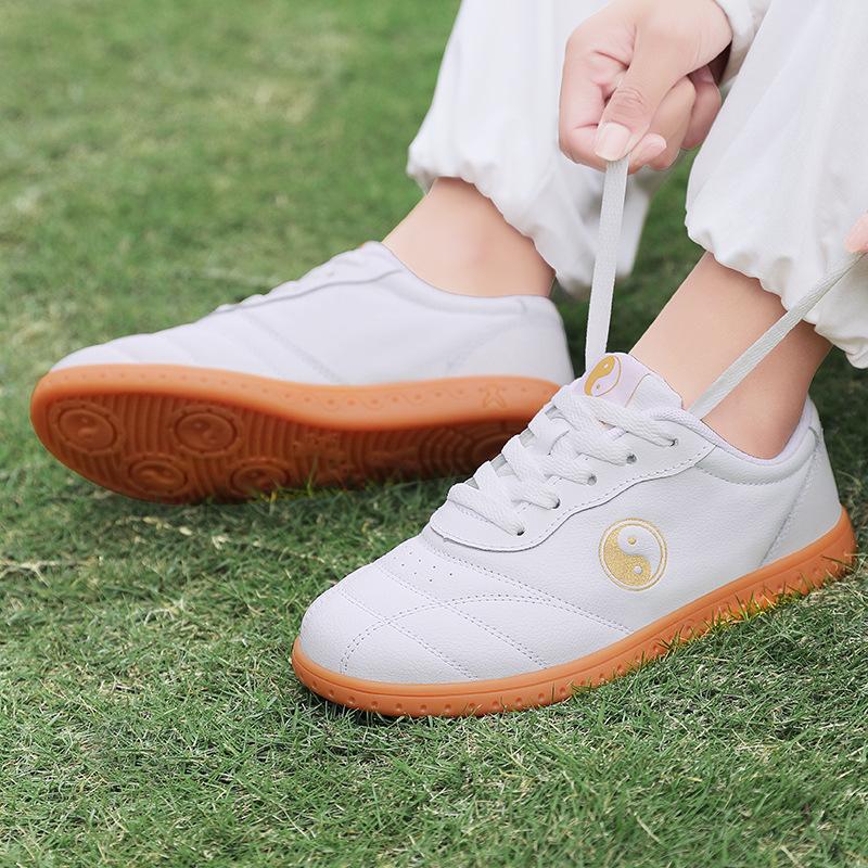 Unisex Cow Leather Genuine Leather Wushu Tai Chi Shoes - Oxford Sole Flexible Rubber Sole Kung Fu Training Shoes