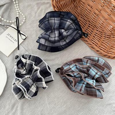 Korean Retro Plaid Banana Clip Women Girls Vertical Ponytail Clip Non-Slip Twisted Hairpin Hair Accessories