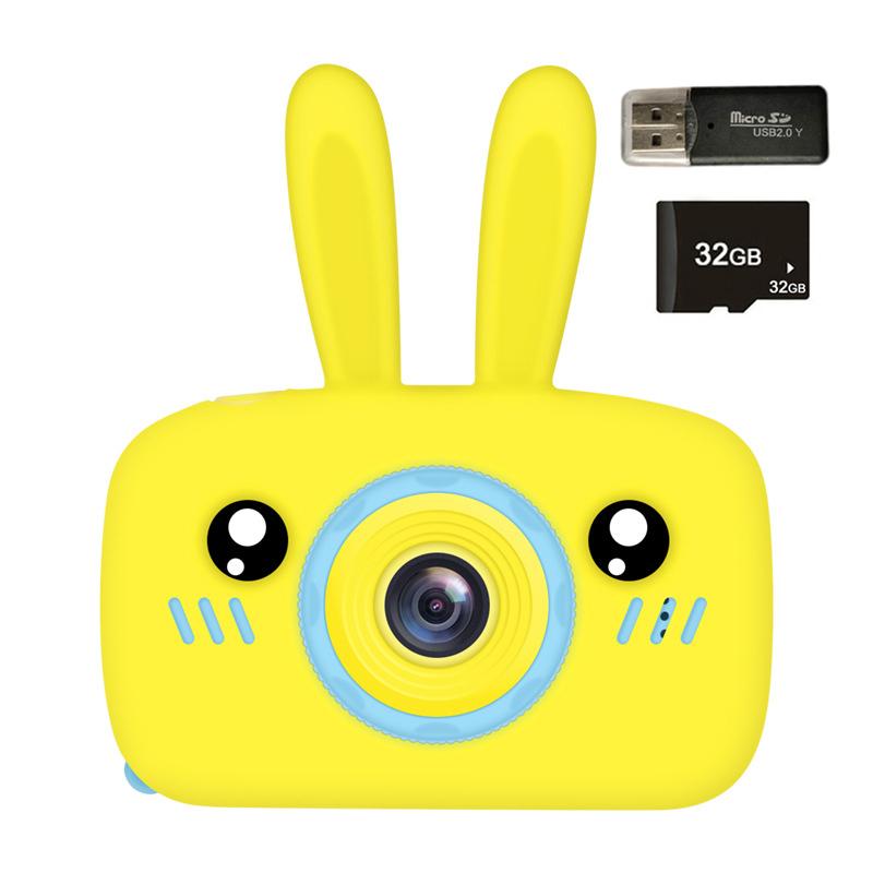 Non-Toxic New Mini Cartoon Rabbit Camera 2 Inch Hd Screen Educational Children Toys Portable Video Digital Camera Slr Camera For Kid Gifts