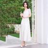 2026 Summer New French Lazy Style Hollow Knitted Hoodie, Satin Strap Skirt, Slimming Style Set for Women