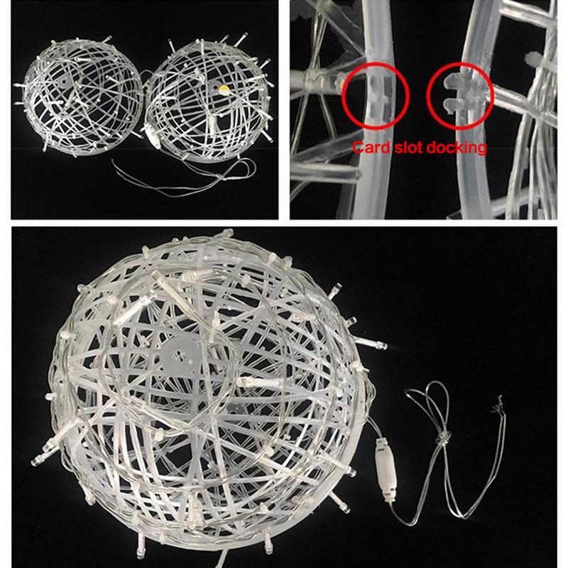 Year 20Cm Hanging Light Led Light Multiple Colors Rattan Ball Fairy Light String Waterproof Garden Holiday Gift