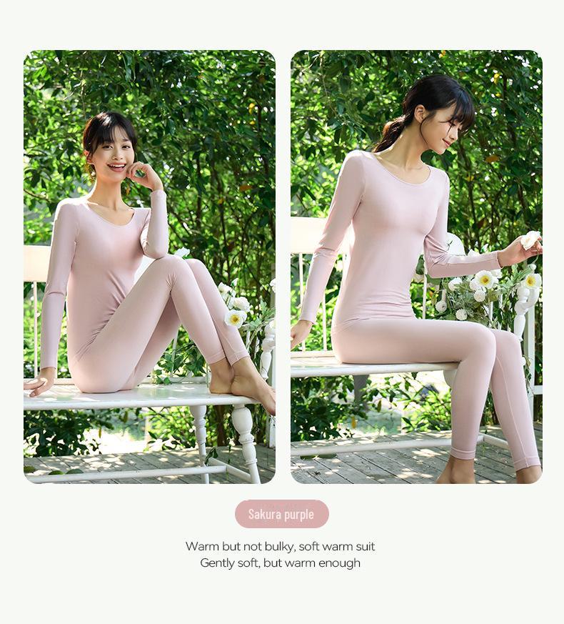 Women's Seamless Thermal Underwear Set - Breathable, Lightweight & Warm for Autumn/Winter