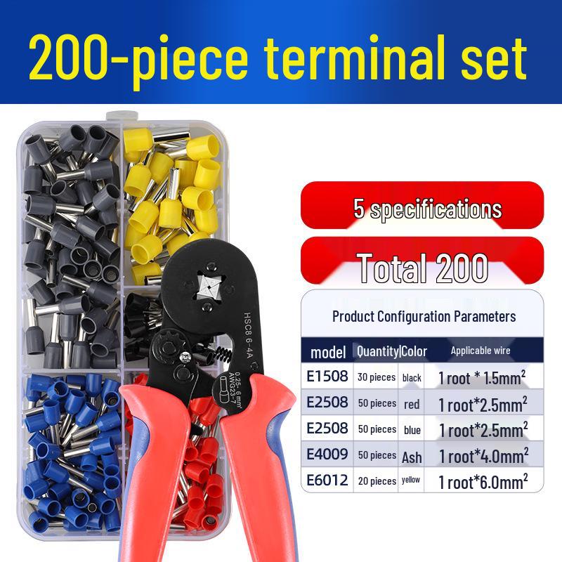 VE Cold Crimp Terminal Kit with Pliers - Quick Wiring Tool for Electricians