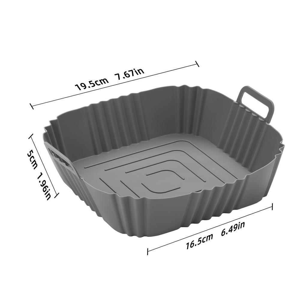 Reusable Silicone Baking Mat for Air Fryer Nonstick Square Tray with Handle for Oven and Kitchen Cooking Accessories