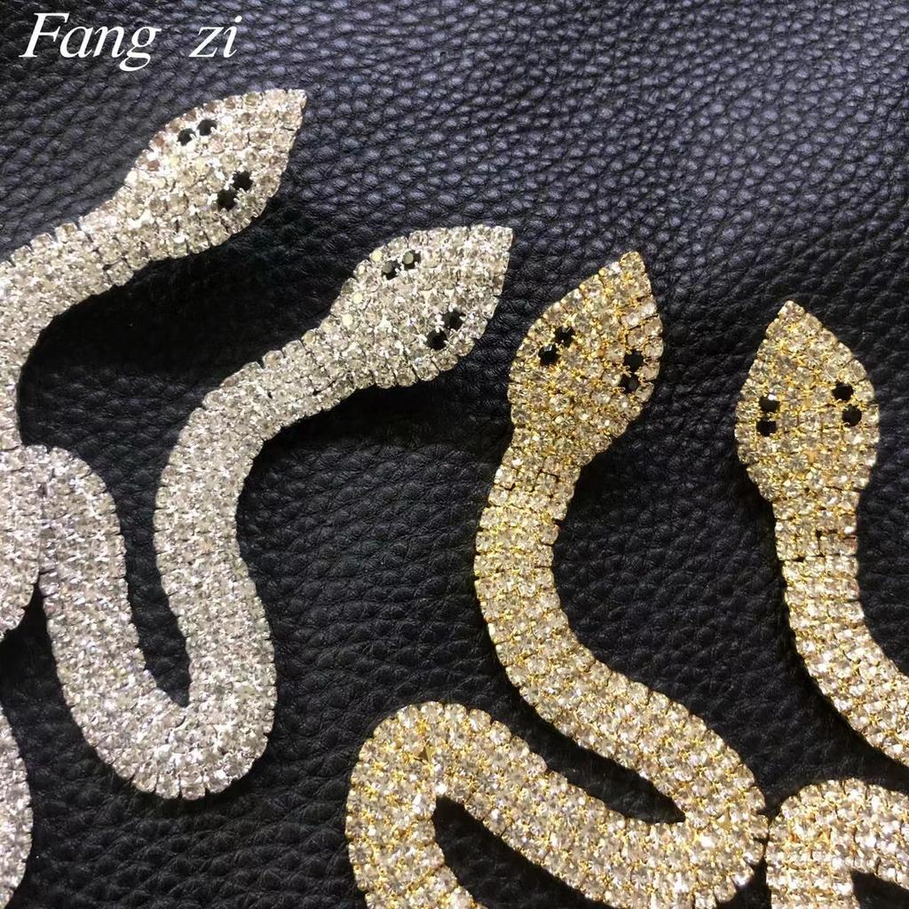 Personalized rhinestone python shape long earrings women's fashionable temperament S-type versatile earrings earrings
