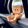 Kinetic Shaking Legs Wooden Figure: Wobbly Desktop & Car Dashboard Doll with Moving Legs - Fun Decorative Accessory