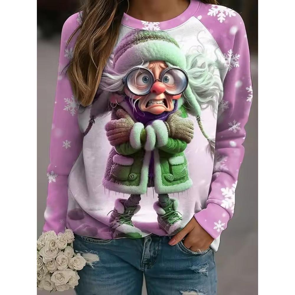 Fashion Women's Floral Graphic Sweatshirt 3D Print O-Neck Long Sleeve Tops Women's Apparel Streetwear Fall Pullover