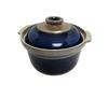 Water-repellent Ceramic-coated Earthenware Pot, Mishima Earthenware, Made In Japan by Uchiyama Seito, Banko Ware (blue, 7-cup Capacity)
