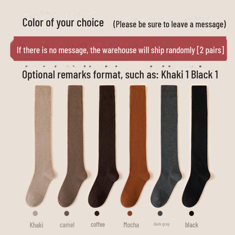 Dámské dlouhé ponožky z čisté bavlny: Nad koleno, Černý sportovní, Jarní a Podzimní JK styly