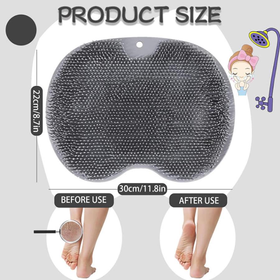 Shower Foot Scrubber, Wall Mounted Bath Massage Pad, Back Scrubber Back with Non Slip Suction Cups To Improve Circulation
