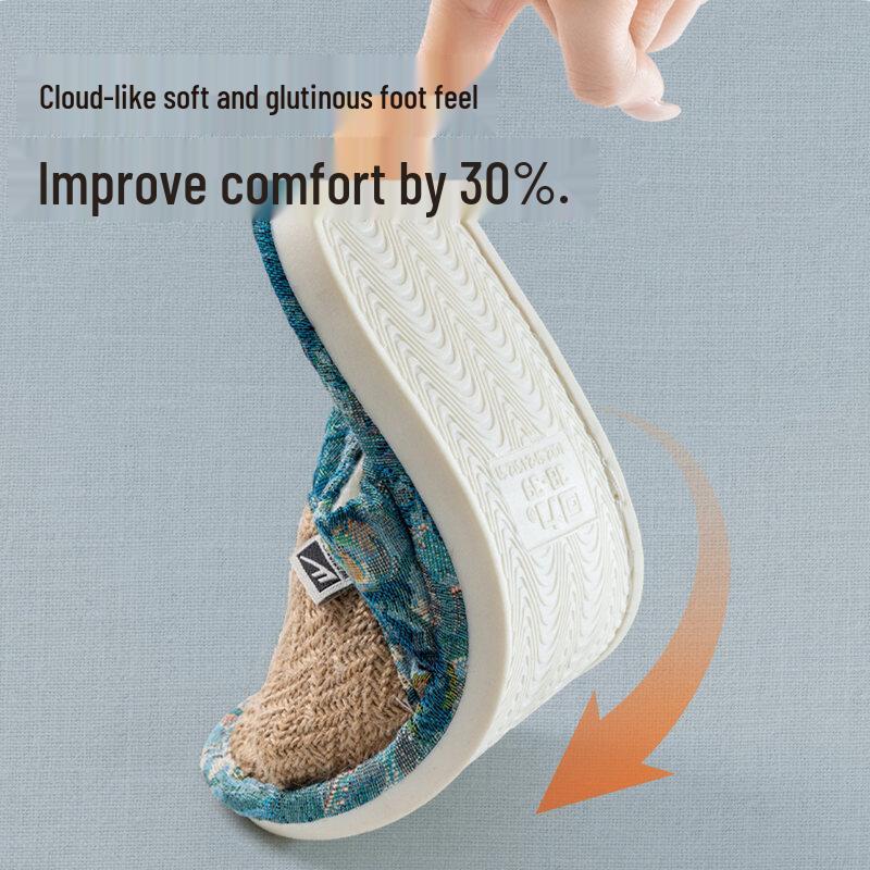Warrior Women's Linen & Rattan Mat House Slippers