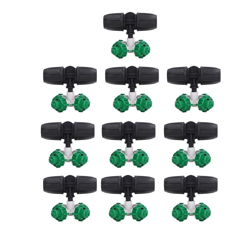 10 Sätze Nebeldüse Kunststoff Zerstäubungskreuzsprüher Zubehörset für Bewässerung