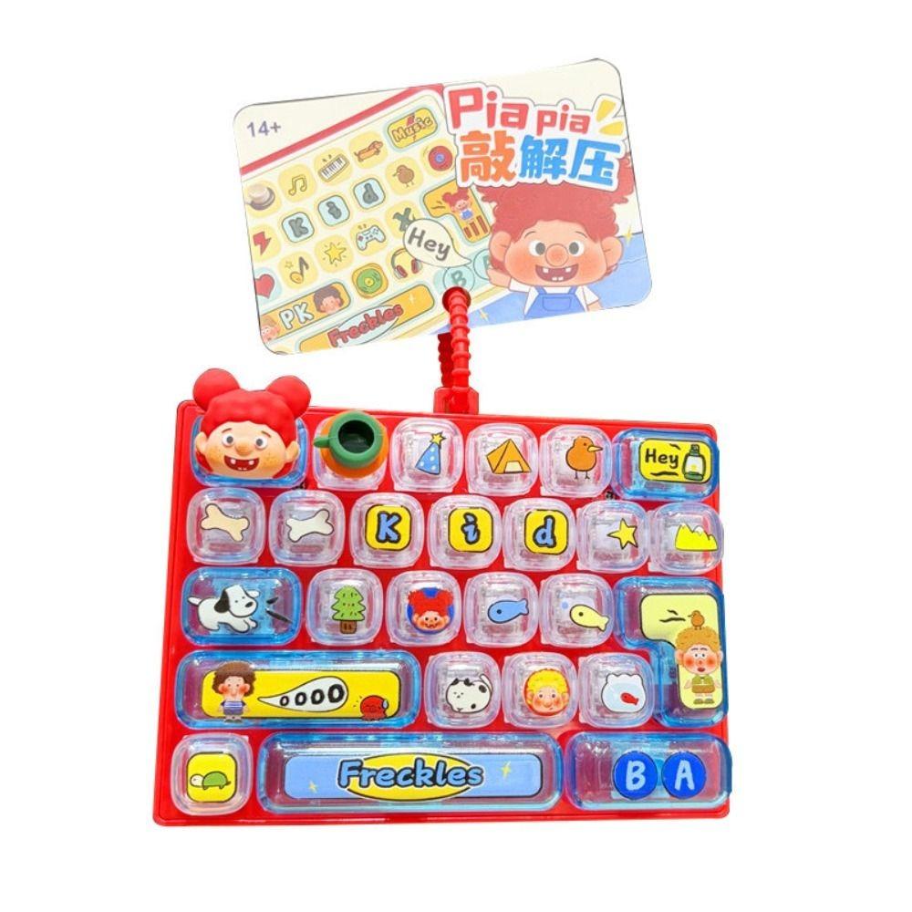 26-key Stress Relief Decompression Toy Clear Key Sounds Keyboard Toy Press Button Toy  Bag Pendant