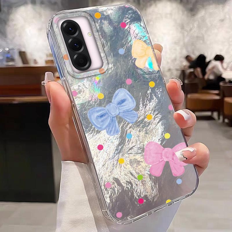Cute Colorful Bow Heart Girls Case For Samsung Galaxy A56 A16 A17 A26 A36 A06 A07 A55 A35 A25 A54 S24 S25 Ultra S22 S23 FE Cover