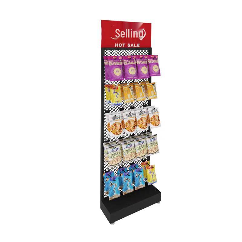 Multi-Use Display Rack with Hooks: Perfect for Spicy Strips, Snacks, Socks, Lip Balm, Toothbrushes, and Small Accessories.