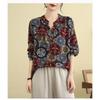 Chinese Style Literary Retro Cotton and Linen Long-sleeved T-shirt Tops for Women's Spring and Autumn New Loose Bottoming Shirts