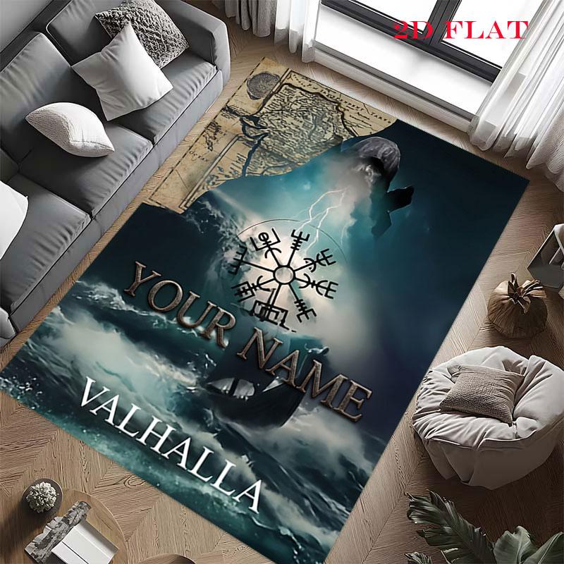 Custom Viking Carpet Rug for Living Room Bedroom Home Sofa Decoration,Kids play Nonslip Floor Mat