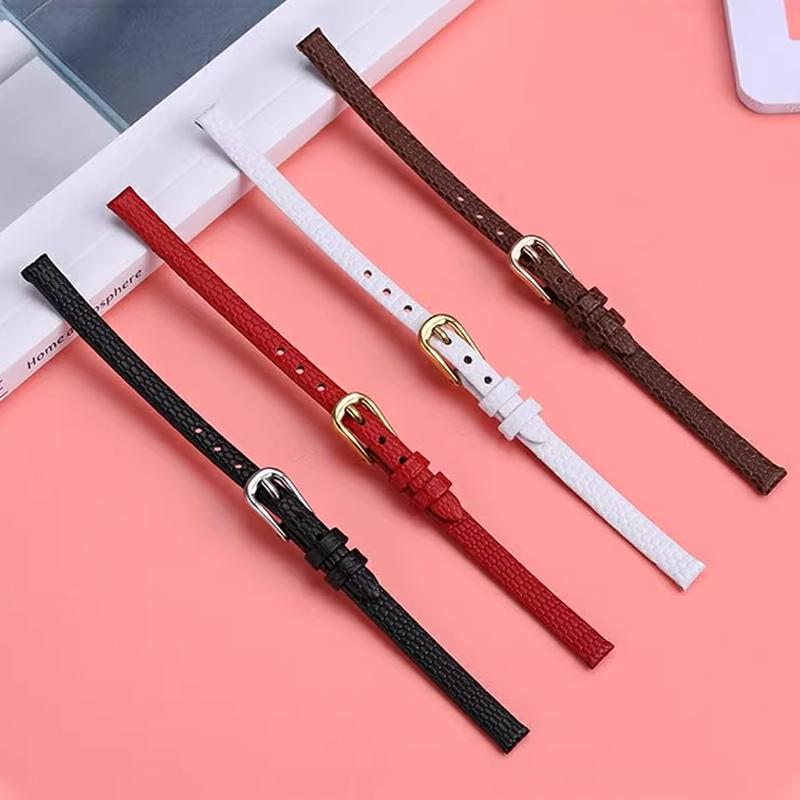 6mm 8mm 10mm 12mm 14mm 16mm Slim Genuine Watch Leather Strap Lizard Grain Women Watch Band High Quality Women Watch Band