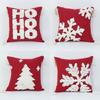 Christmas Tufed Pillow Cover Cotton Embroidered Couch Living Room Bedroom