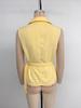 2025 Summer Yellow Sleeveless Waist-Cinching Open-Front Shirt with Collar (European/American Style)