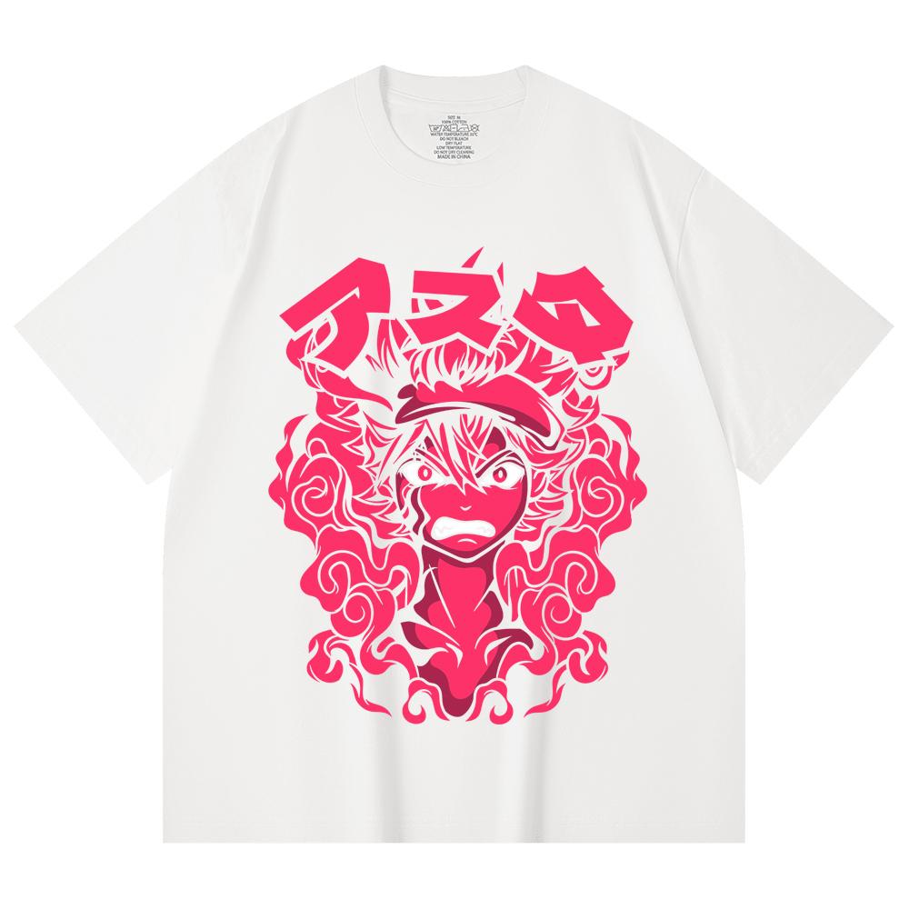 230 Gsm 100% Cotton Black Clover V6 Asta Print Unisex Heavy Cotton T Shirt