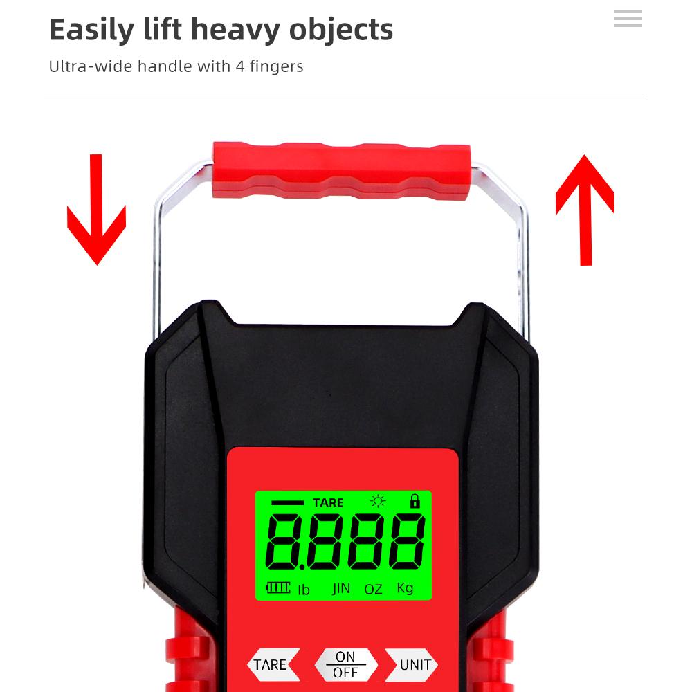 50KG/5g Digital Fishing Scale with 1.5m Ruler Portable Travel Luggage Weighing Scale Waterproof Electronic Scale for Kitchen