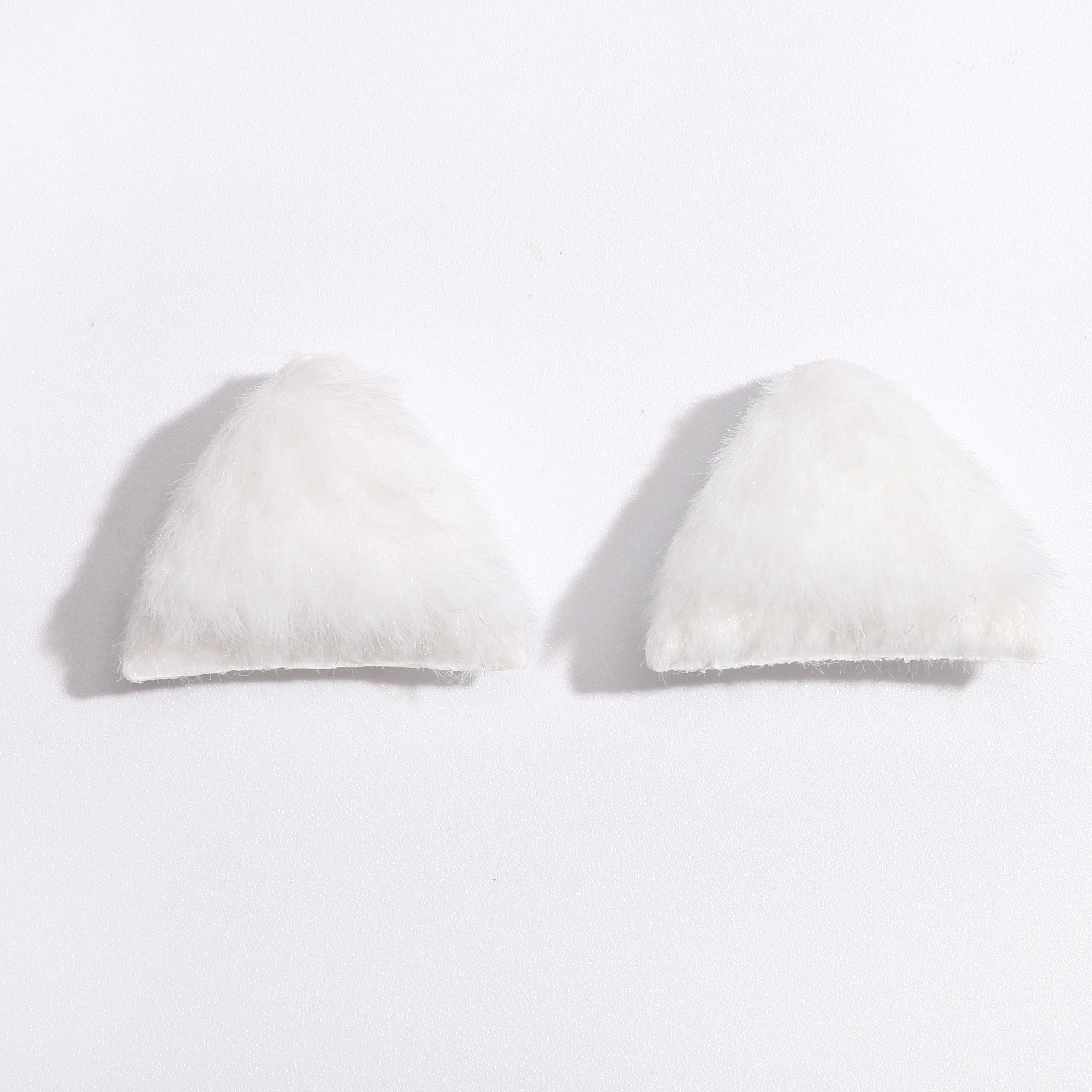 

10 штук Полиэстер Двусторонний Плюшевый Кошачьи ушки Хлеб в форме кошачьих ушек, приготовленный на пару 02 белый