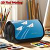1pc Retro Paper Airplane Pencil Case Suitable for Schools, Large Capacity Double Layer Flip Design with Zipper Closure, Retro Yellow Paper Airplane Pr