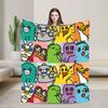 Chibi Monster Raids Again Knitted Blankets Manga Fuzzy Throw Blanket Summer Air Conditioning Personalised Lightweight Bedspread