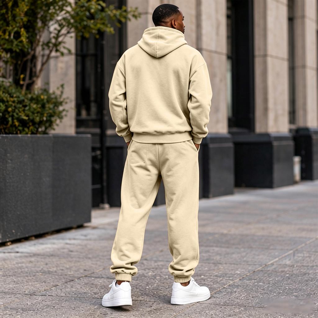 Unisex Kapuzenpullover und Jogginghose Zweiteiliges Trainingsanzug-Set