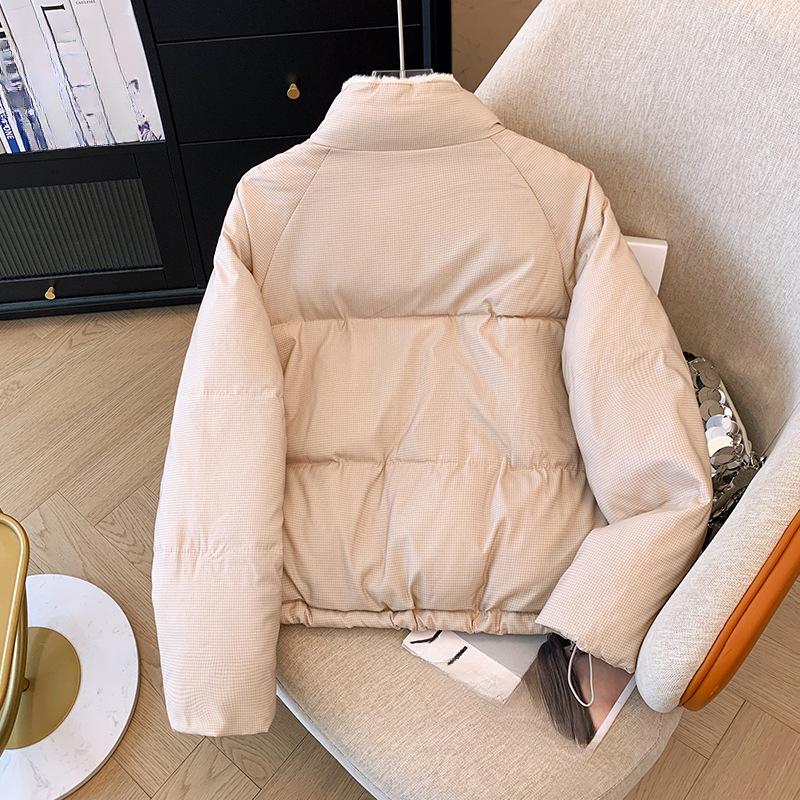 Women Jacket Cow Horn Buckle Bread Clothing Winter Thickened Warm Cotton Women Short Loose Cotton Comfortable and Youthful Women Outerwears Coats